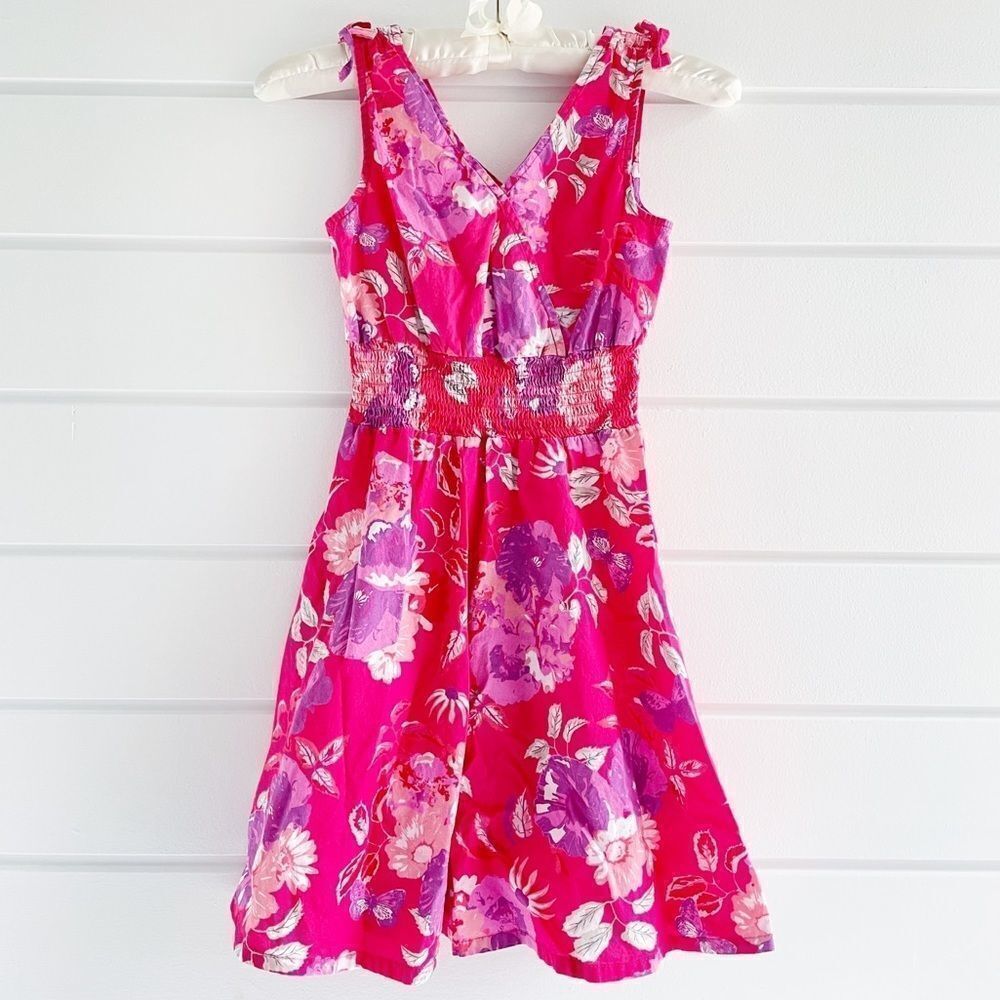 H&M Pink Floral Casual Summer Cotton Dress 10-11